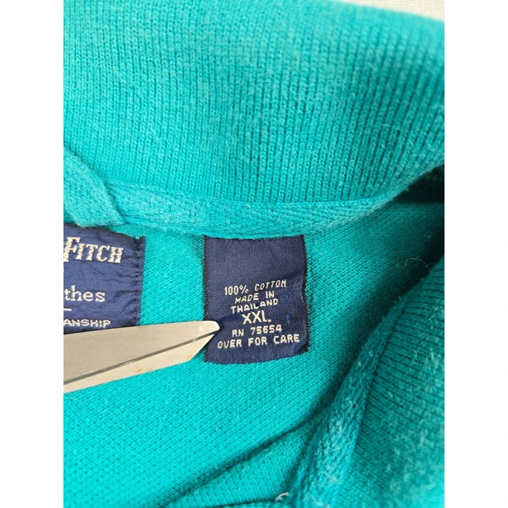 Vintage Abercrombie & Fitch Country Clothes Mens XXL Teal Green Pique Polo Shirt